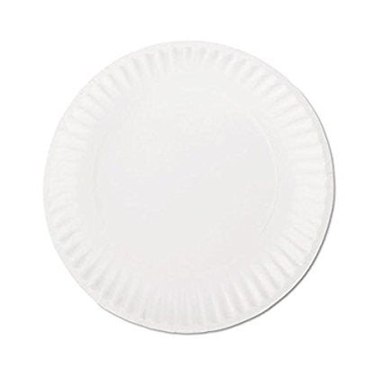 Uncoated Paper Plates 6 Inch 1000 Case White Round Lightweight Multiple Use