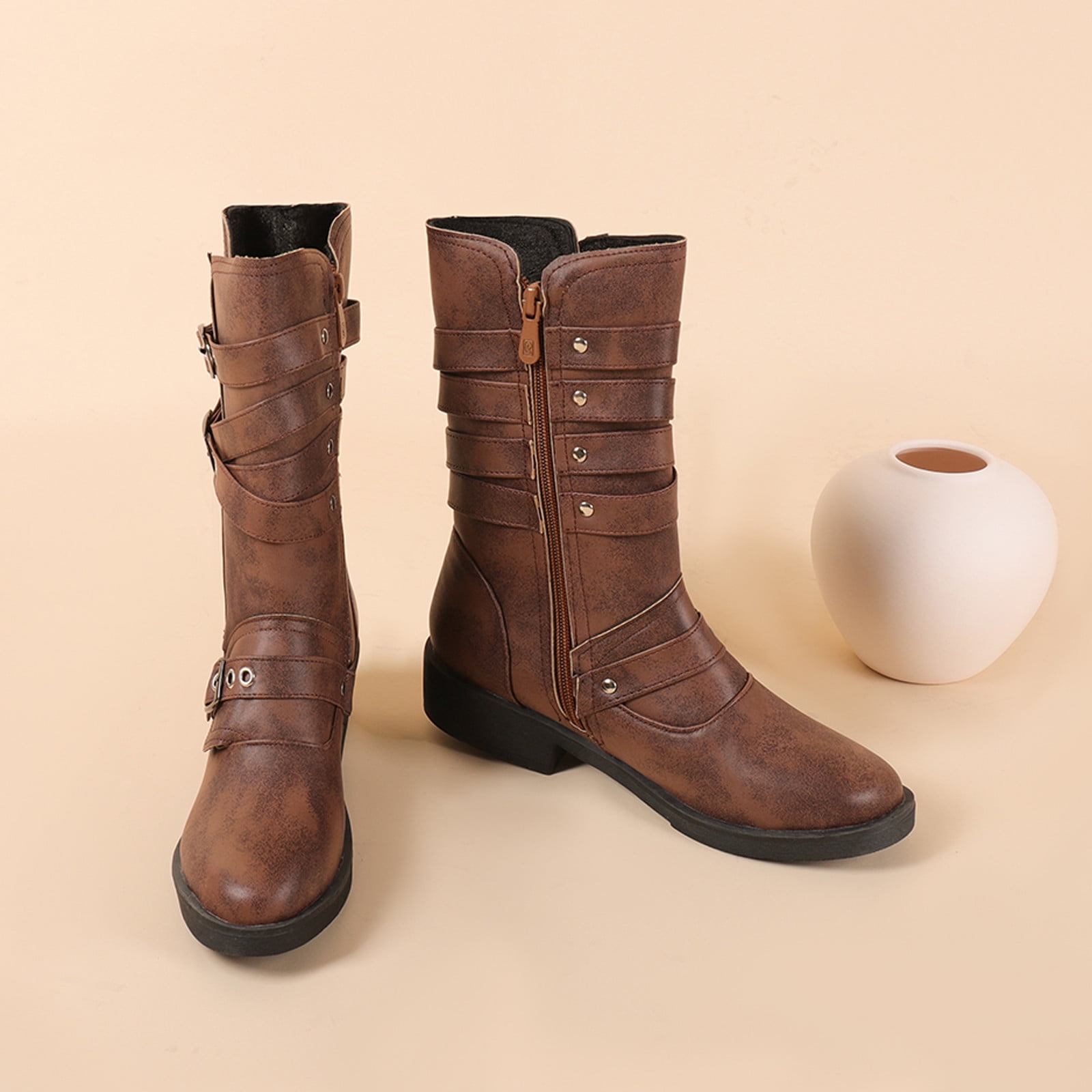 Summer Saving Clearance AXXD Mid-Calf Boots,Womens Shoes Dressy Casual 2024 Comfort Outdoor Over-the-Knee Boots For Women Couples Packer Boots Shoes For Clearence