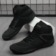 thumbnail image 4 of Men'S Professional Boxing Shoes - Heavy-Duty High-Top Training Sneakers with Slip-Resistant Rubber Sole, Breathable Round Toe Design & Cushioned Insole - Full-Grain Faux Leather Wrestling, Weightlift, 4 of 8