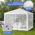 thumbnail image 3 of 10X10FT Party Tent with Mesh Sidewalls, Outdoor Canopy Tent, Heavy Duty Party Tent, Wedding Canopy Patio, Sun Shade Shelter Canopy for Parties, White, 3 of 7