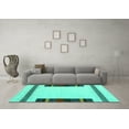 thumbnail image 3 of Ahgly Company Indoor Square Solid Turquoise Blue Modern Area Rugs, 7' Square, 3 of 4