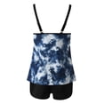 thumbnail image 4 of FhsagQ Plus Size Swimsuit Sets for Women Yellow Women With Shorts Bathing Suits Plus Size Print Strappy Back Set Two Piece Swimsuits Swimdress Swimsuit Sets for Women with Robe Dark Blue M, 4 of 6