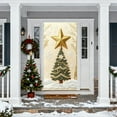 thumbnail image 4 of HomeDM Christmas Door Banner - 71×35 Inch Christmas Door Cover Decorations Xmas Tree Pattern Fireplace Front Door Backdrop Window Cover, 4 of 6
