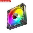 thumbnail image 1 of Admirador COOLMOON DM1 5V 3PIN ARGB 12V 4PIN PWM Luminous PC Case Fan (Reverso negro), 1 of 8