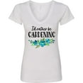 thumbnail image 3 of Inktastic I'd Rather Be Gardening Blue Flowers Women's V-Neck T-Shirt, 3 of 5