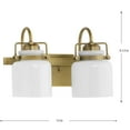 thumbnail image 5 of Fessler Collection Two-Light Vintage Brass Opal Glass Farmhouse Bath Light, 5 of 12