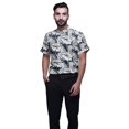 thumbnail image 1 of BESTMAN Printed Mens Short Sleeve Button Down Slim Fit Cotton Casual Shirt, 1 of 5