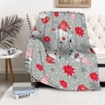 thumbnail image 2 of Christmas Holiday Winter Whimsy Gnomes Blanket Lightweight Warm Cozy Soft Fuzzy Flannel Fleece Throw Travel Outdoor Home Decor Small Blanket Gift for Pets 50"x40" S for Kids, 2 of 6