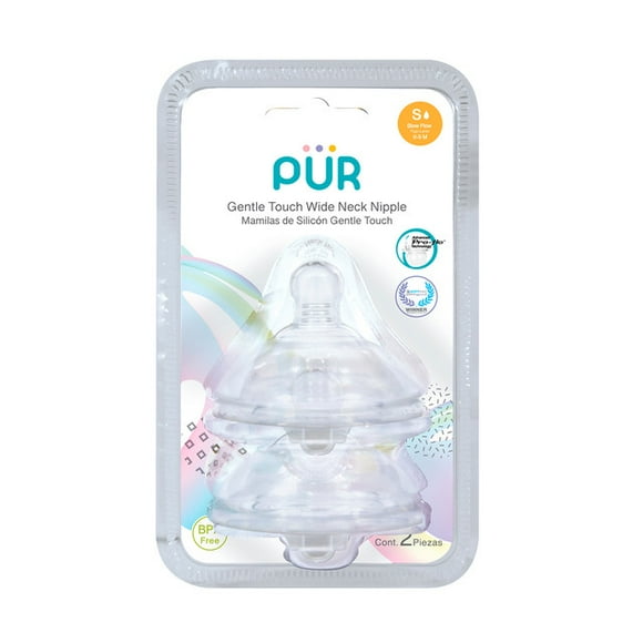 Tetina PUR Plus Cuello Ancho Flujo Lento 2 piezas PUR 9821