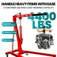 thumbnail image 5 of Heavy Duty Folding Engine Hoist with Lever & Telescoping Boom, 2 Ton/4400 LBS, Cherry Picker Shop Crane with Extended-Handle Leveler, Hydraulic Engine Crane for Garage Work, Mechanics, Loading Tasks, 5 of 8