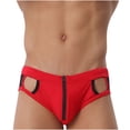 thumbnail image 2 of FcBaudy Men's Low Waist Solid Color High Vent Zipper Swimming Trunks Underpants Men Pants, 2 of 9