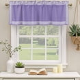 thumbnail image 2 of Purple Greek Key Curtain Valances for Windows, Kitchen Valance Window Treatments Panel 2 Pack, Geometric Greece Ancient Farmhouse Geo Rod Pocket Short Curtains for Bathroom Bedroom 60 x 18 Inch, 2 of 8