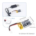 thumbnail image 5 of 4pcs 1S 3.7V 220mAh LiPo Battery 35C with 6-in-1 Charger and Cable for Eachine E010 JJRC H36 NIHUI NH010 GoolRC T36 RC Quadcopter Drone, 5 of 10
