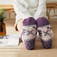 thumbnail image 6 of Xfvqtps Christmas Slipper Socks for Women with Grippers Thick Slipper Non Slip Home Fuzzy Warm Winter Fluffy Socks Purple, 6 of 9