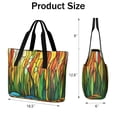 thumbnail image 3 of Tote Bag for Women - Stained Glass Landscape Shoulder Bag - Large Utility Work Duffle Bag with Zipper Handbag for Travel, Work, Sprots, 3 of 5