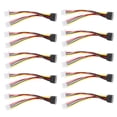 thumbnail image 1 of Cable de alimentación SATA de 10 Uds., línea de conexión hembra de 15 pines macho a doble de 4 pines para carga de transferencia de datos, 1 of 8