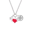thumbnail image 2 of Delight Jewelry Silvertone Fork Knife and Spoon - Red Heart Nurse Strong Zoe Necklace, 2 of 4