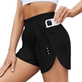 thumbnail image 1 of Women 2 in 1 Running Shorts Lightweight Quick-Dry High Waisted Workout Sport Layer Active Shorts with Zipper Pockets 3", 1 of 6