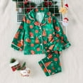 Christmas Kids Pajamas Set Cartoon Printed Long Sleeve T Shirt Pants