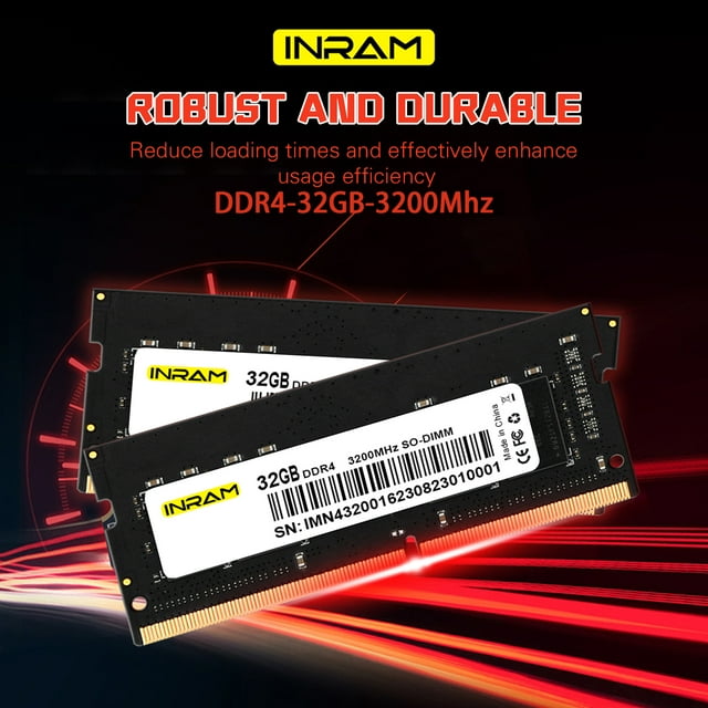 INRAM Performance Memory Kit DDR4 8GB/16GB/32GB 3200MHz Unbuffered SODIMM Suitable for personal computers, ultrabooks, notebooks DDR4 16GB