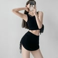 thumbnail image 6 of Xpqbb Women Summer Mini Skirts Drawstring Sexy High Waist Wrapped Hip Skirt Female Wild Solid Folds Slim Elastic Shorts Skirts, 6 of 10