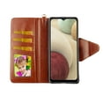 thumbnail image 2 of Case For Samsung Galaxy A12 5G Detachable Magnetic Wallet Pu Leather Cover Flap Closure Snap-on Book Style Cases Cash Pocket with Card Slots Holder Wrist Strap 2 in 1 Folio Brown Horse, 2 of 3