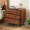 thumbnail image 2 of Costway 4 Drawer Dresser for Bedroom Wide Chest of Drawers with Metal Guide Rails Walnut, 2 of 11