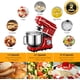 thumbnail image 4 of 7.5qt stand food mixer - 10-speed tilt-head 3-in-1 kitchen electric mixer con stainless-steel bowl, egg whisk, dough hook, beater, splash guard - compact dough mixer para home cooks (red), 4 of 7