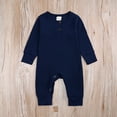 thumbnail image 3 of Newborn Baby Solid Color Jumpsuit Spring and Autumn Long-Sleeved Clothes Set Girls Boys Cotton Jumpsuit 0-24M, 3 of 8