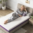 thumbnail image 3 of Twin Size Mattress - 6 Inch Cooling Gel Memory Foam Mattress in a Box,Gel-Infusion for Cooler Sleep,Breathable Cover,Healthy and Safe,Twin Bed,54" X 75" X6" (White&Purple, Twin), 3 of 10
