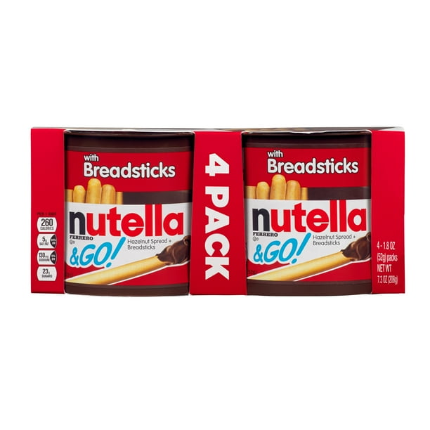 Nutella and Go Snack Packs with Breadsticks, 1.8 oz, (4 Pack) Walmart