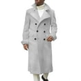thumbnail image 2 of Langwyqu Autumn Fall Men Lapel Button Trenchcoat Male Solid Color Jacket Coat, 2 of 4
