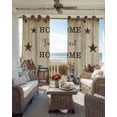 thumbnail image 6 of Farm Kitchen Curtains American Country Barn Star Vintage Berry Brown Cafe Short Curtains for Bathroom Blackout Window Curtain Grommet Small Window Treatment Drapes for Bedroom Living Room 27.5"x39"x2, 6 of 9
