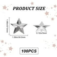 thumbnail image 2 of 100pc 100PCS 1.5" Galvanized Metal Stars Vintage Rustic Star Silver Primitive Stars Three Dimensional Christmas Tree Star for Hanging Wall Holiday Wreath Decor Handmade Accessory, 2 of 7