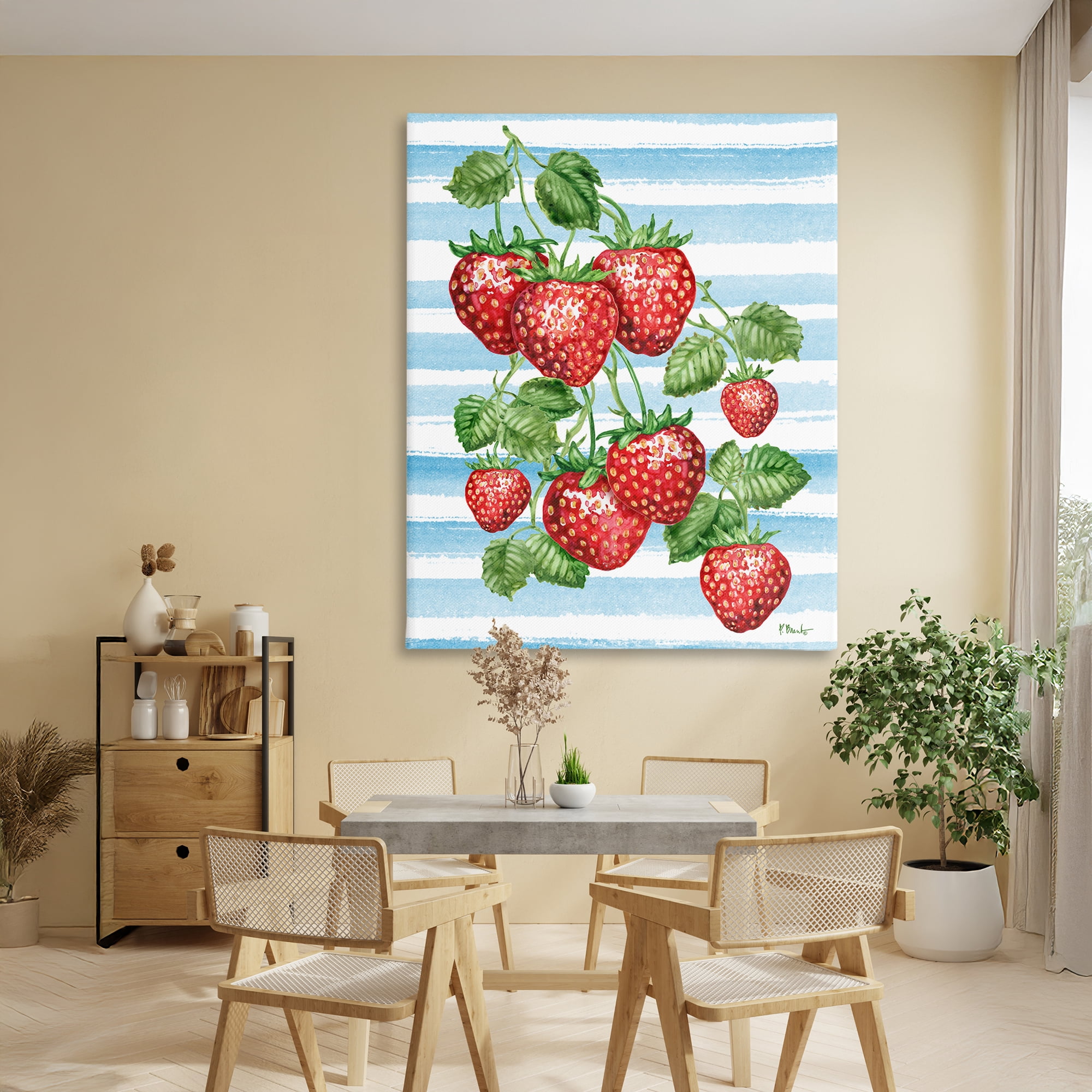 Stupell Industries Juicy Strawberry Vine Canvas Wall Art, design by Paul Brent