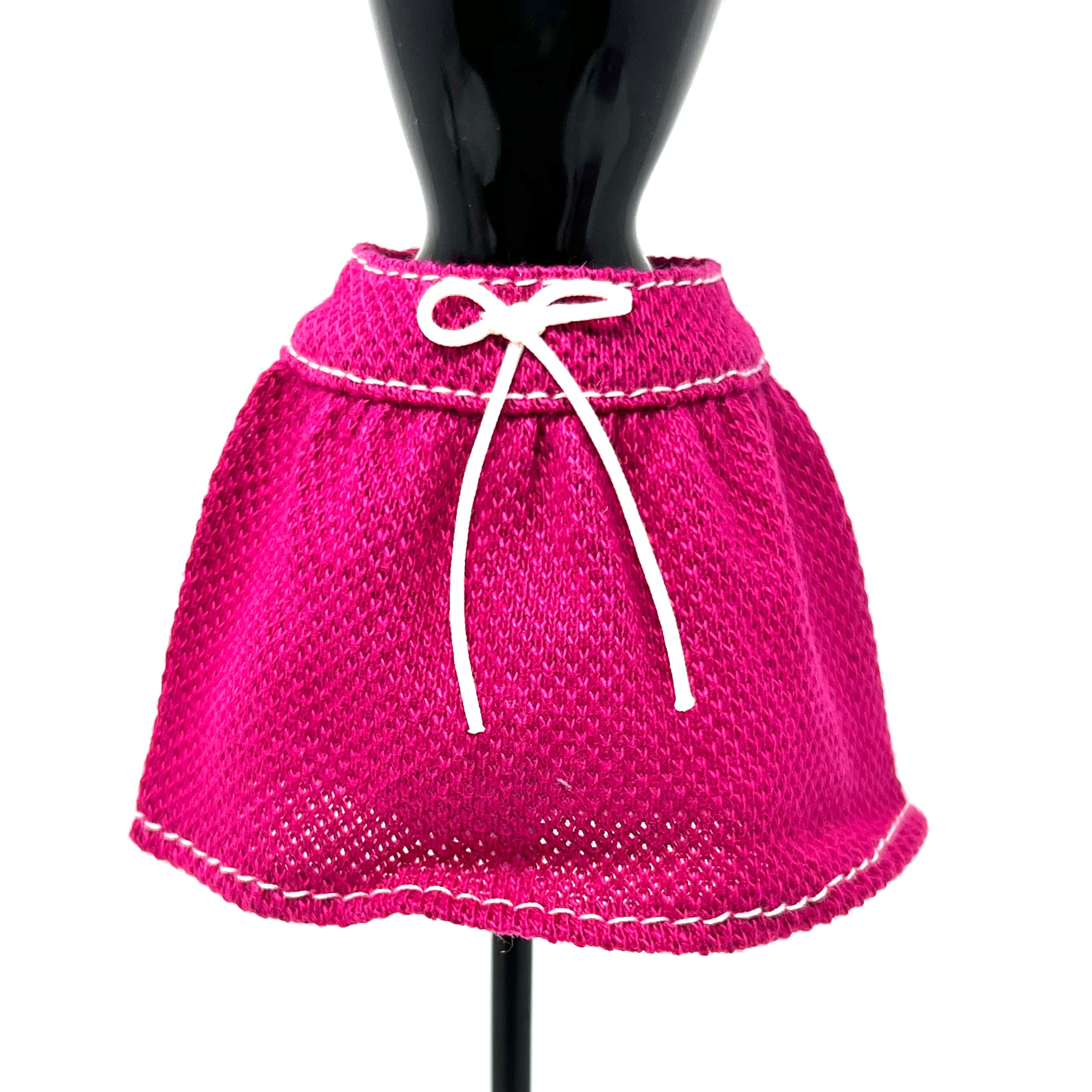 Barbie Fashion Pink w White Stitching Jersey Skirt Doll Clothing ...