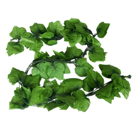 Home Decor Green Artificial Grape Leaves Hanging Vine 6.2Ft 10