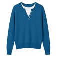thumbnail image 6 of CHGBMOK Women Plus Size Henley V Neck Sweater Button Long Sleeve Pullover Tops Loose Fit Ribbed Cuff Casual Knitted Blouse, 6 of 8