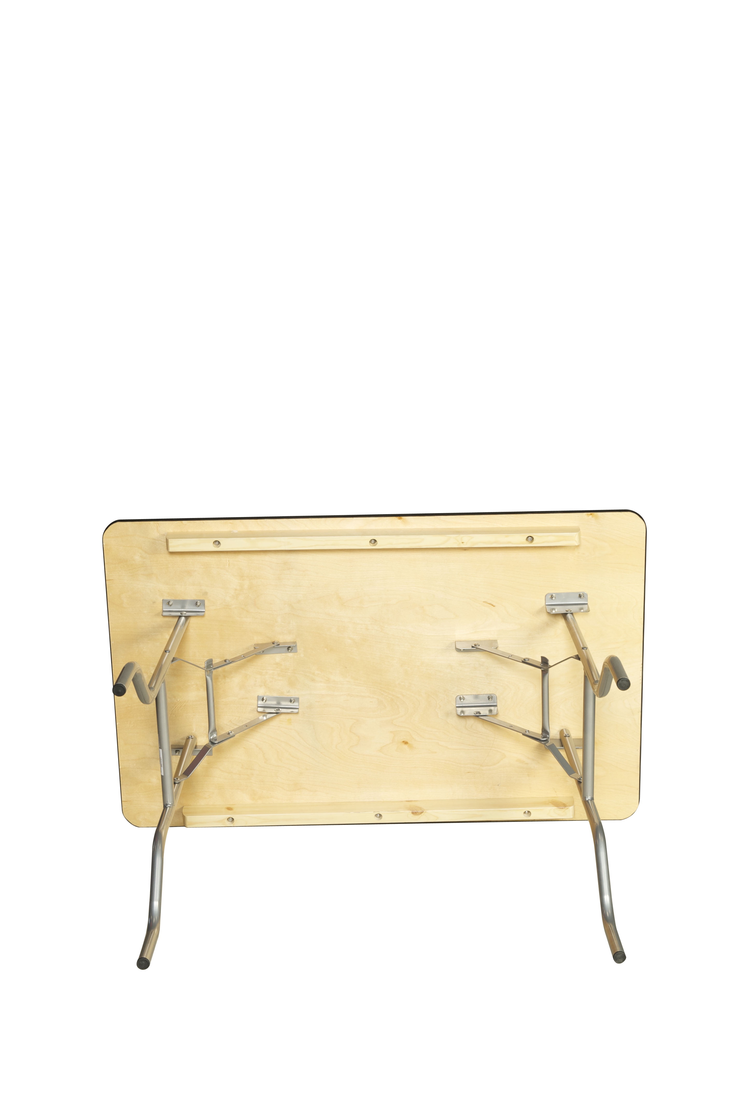 48 inch x 30 inch WFT Series Birch Wood Rectangle Folding Table - Rubber Edge