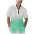 thumbnail image 2 of Zylanna Men's Turndown Collar Shirts, Gradient Print Short Sleeve Summer Button Down Casual Cardigan Trouses for Men Green Size M, 2 of 6