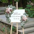 thumbnail image 4 of HUGFEGWE Wedding Arch Faux Flowers Set of 2 Rose Flower Swag with Green Leaves Wedding Welcome Signs Floral Decorations Kit for Wedding Reception Backdrop Table Decorations (E) CJ25311-1333, 4 of 7