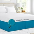 thumbnail image 4 of CCNY 14" Inch Drop Pleated Bed Skirt California King Size 100% Microfiber Made Turquoise Blue with Split Corners Bedskirts, 4 of 7