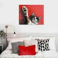 thumbnail image 5 of Orinice Cat Hand  Cat Salute Cute Black and White Cat Oil Painting, Cat Wall Art Room Aesthetic, Romantic Cafe Living Room Bedroom Cat Wall Decor 20''X16'' 20x16in, 5 of 6