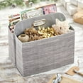 thumbnail image 3 of mDesign Holiday Storage Box for Gift Wrapping and Bows - Stripe, Taupe/Tan, 3 of 9