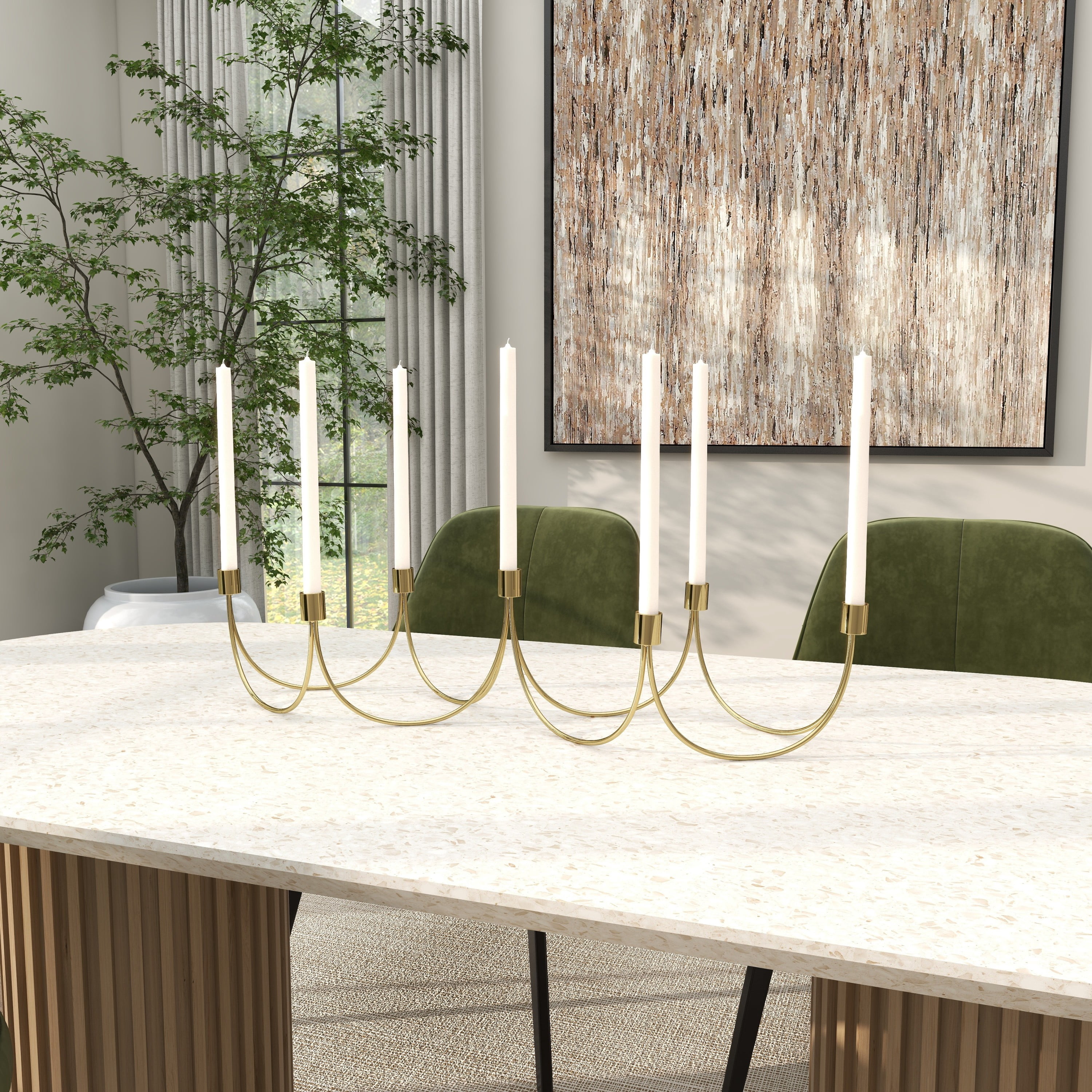 DecMode 7 Holder Gold Stainless Steel Candelabra