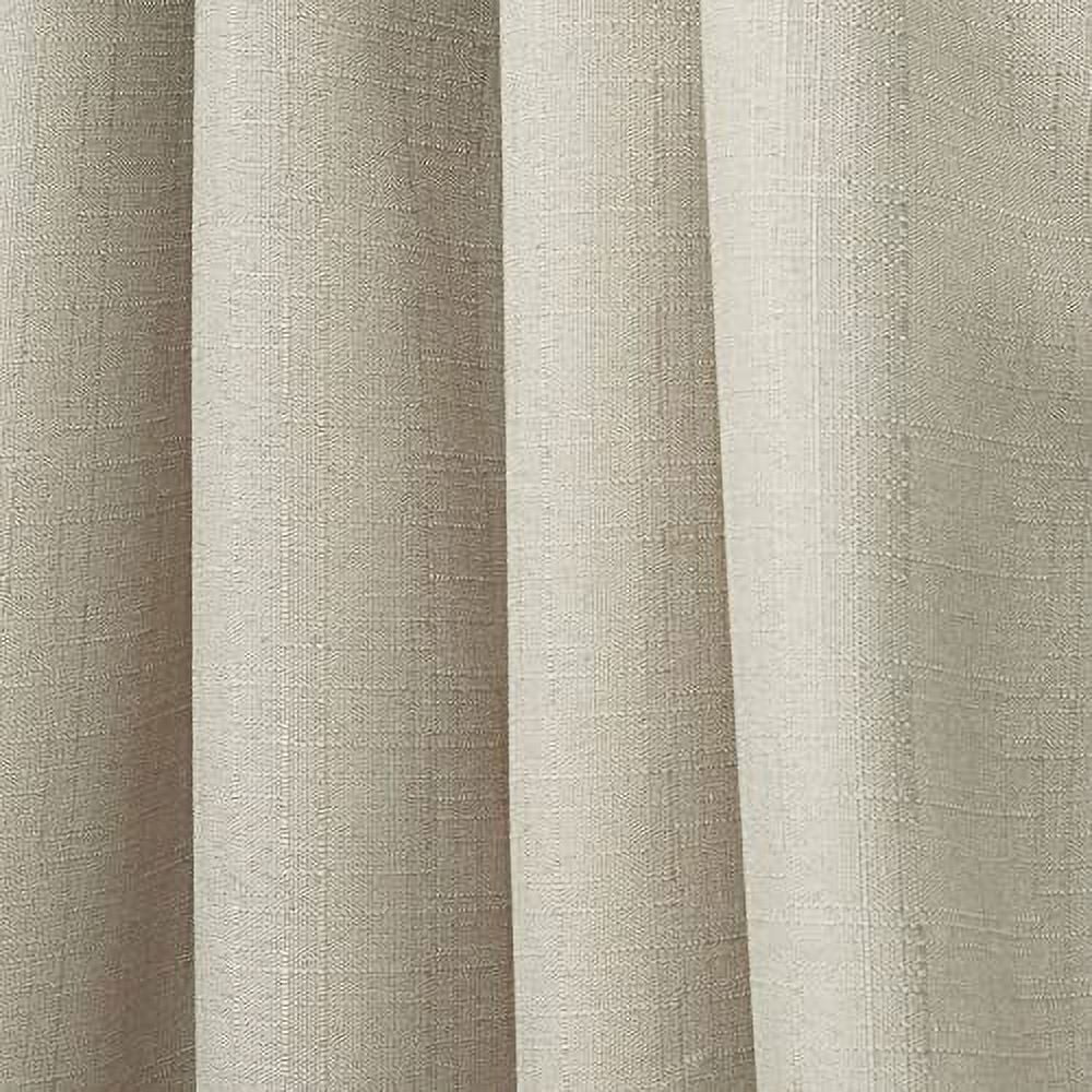 Exclusive Home Curtains Loha Linen Braided Tab Top Curtain Panel Pair, 54x108, Natural
