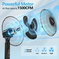 thumbnail image 6 of Qunler 16'' Pedestal Oscillating Fan with Remote Control, Stand up Fan Adjustable Height, 3-Speed, Electric Cooling Fans for Bedroom Home Office Use, 6 of 12