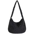 thumbnail image 1 of Bolso Hobo Plumón para Mujer Bolso Informal Ligero Bolso para Citas Diarias (negro), 1 of 9