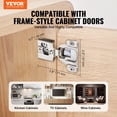 thumbnail image 2 of VEVOR Cabinet Hinges, 50 Packs Partial Overlay Kitchen Cabinet Door Hinges, 105 Degree Opening Angel Soft Close Concealed Cupboard Hinges for Framed Cabinet Type, with Mounting Screws, 2 of 9