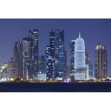  Qatar  Doha Doha Bay West Bay skyscrapers dusk with 